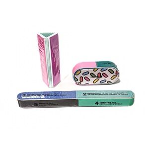 NEW - 3PC Bundle of Colorful Nail Buffers: File, Smooth, Buff & Shine!